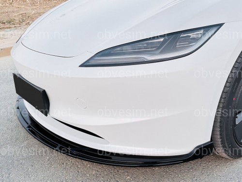 Накладка переднього бампера для Tesla Model 3 2025- ABS пластик, колір чорний глянець