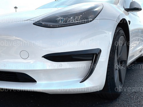 Накладки на протитуманні фари для Tesla Model 3 2017-2024 ABS пластик, колір чорний глянець