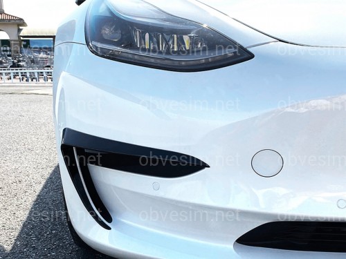 Накладки на протитуманні фари для Tesla Model 3 2017-2024 ABS пластик, колір чорний глянець