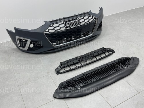 Бампер передній у зборі S-Line ХРОМ для Audi A4 B9 2020-2023
