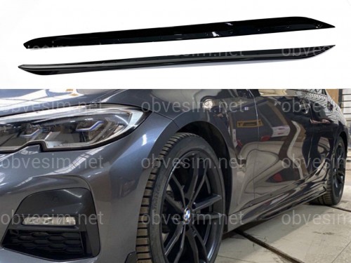 Леза під пороги M-Perfomance BMW 3 series G20 G21 2018 - 2шт. чорний глянець