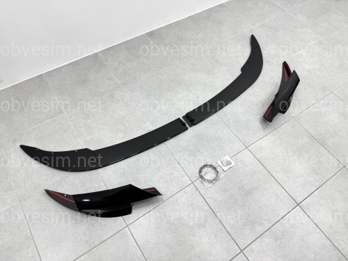Спідниця переднього бампера спідниця M5 style BMW 5 series F10 F11 2010-2016 ABS пластик, чорний глянець