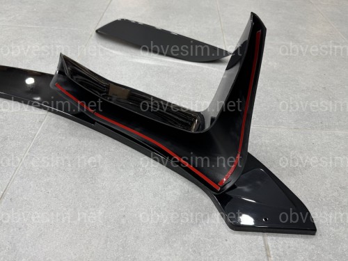 Спідниця переднього бампера BMW M4 F81 F82 F83 абс пластик, чорний глянець