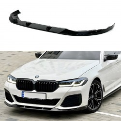 Спідниця накладка переднього бампера M Performance BMW 5 series G30 G31 LCI 2020-2024 ABS пластик, чорний глянець