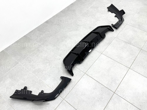 Спідниця накладка бампера заднього M Performance BMW X6 G06 2019+ ABS пластик, колір чорний глянець