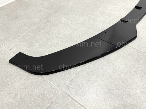 Накладка губа переднього бампера BMW 3 series F30 F31 2012-2018 абс пластик, чорний глянець
