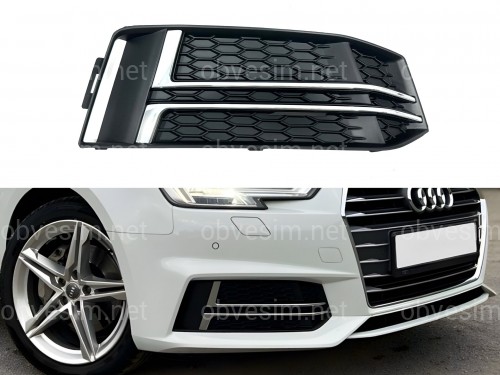 Накладка переднього бампера AUDI A4 B9 2015-2019 ПРАВА СТОРОНА