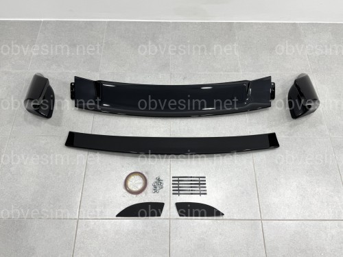 Спойлер високий Mugen RR Honda Civic 4D 2007-2011 ABS пластик, колір чорний глянець