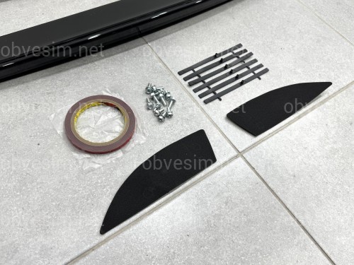 Спойлер високий Mugen RR Honda Civic 4D 2007-2011 ABS пластик, колір чорний глянець