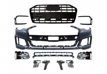 Бампер передній у зборі S-Line 2022+ BLACK для Audi A6 C8 2018+