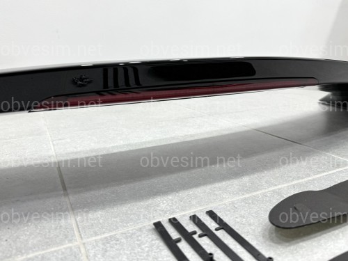 Спойлер на багажник Mitsubishi Lancer 9 2004-2009 зі стопом  ABS пластик, колір чорний глянець