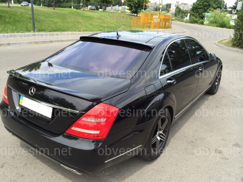 Козирок на скло Mercedes-Benz S class W221 2005-2013 ABS пластик, колір чорний глянець