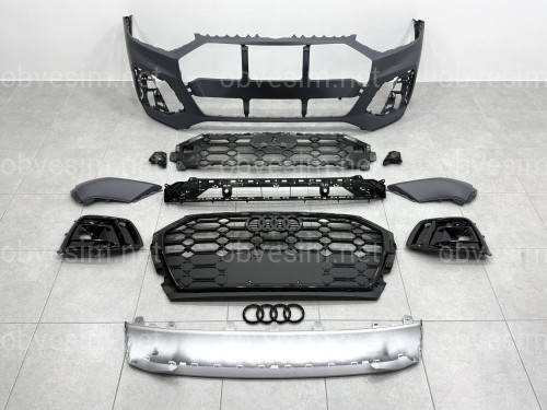 Бампер передній у зборі S-Line BLACK для Audi Q5 2021-2024