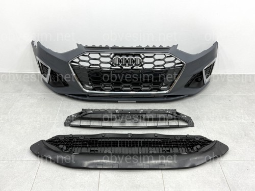 Бампер передній у зборі S-Line CHROME для Audi A4 B9 2020-2023