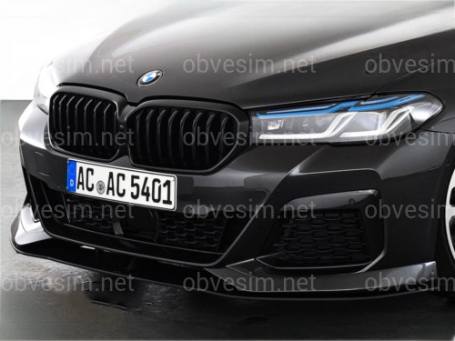 Накладка переднього бампера M-Performance стиль AC Schnitzer для BMW 5 series G30 31 2020-2023 ABS пластик, колір чорний глянець