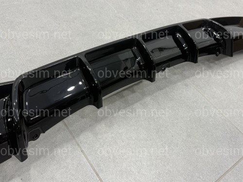 Дифузор накладка заднього бампера M-Performance BMW 3 series F30 2012-2018 під одну вихлопну трубу ГЛЯНЦЕВИЙ 0----