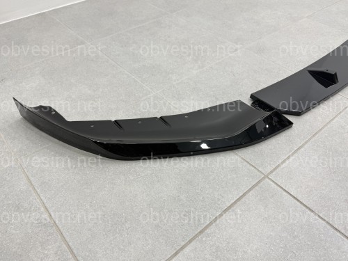 Юбка переднього бампера M Performance BMW 5 series G30 G31 2017-2020, чорний глянець