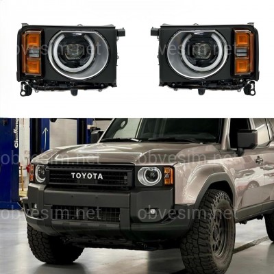 Фари ROUND LED Toyota Land Cruiser Prado 250 2024, комплектні з блоками 2 шт. для заміни простих фар на круглі