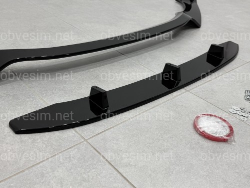 Юбка накладка переднього бампера M Performance BMW X3 G01 / X4 G02 2018-2021, ABS пластик колір чорний глянец