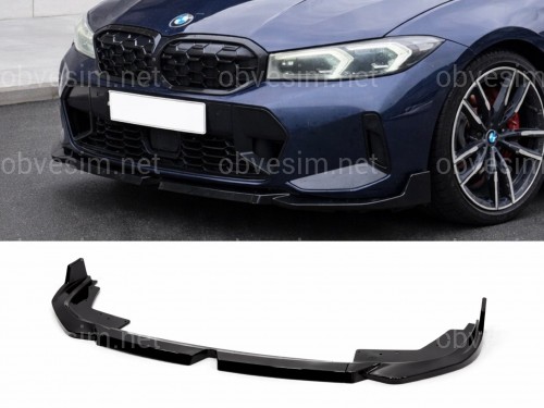 Спідниця накладка переднього бампера M-Performance BMW 3 series G20 G21 LCI 2022+ ABS пластик колір чорний глянець
