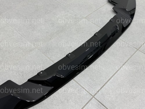 Спідниця переднього бампера BMW 4 series G22 2020+ ABS пластик, чорний глянець