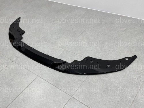 Спідниця переднього бампера BMW 4 series G22 2020+ ABS пластик, чорний глянець