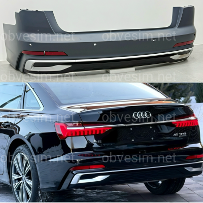 Бампер задній у зборі S-Line CHROME 2022+ для Audi A6 C8 2018+