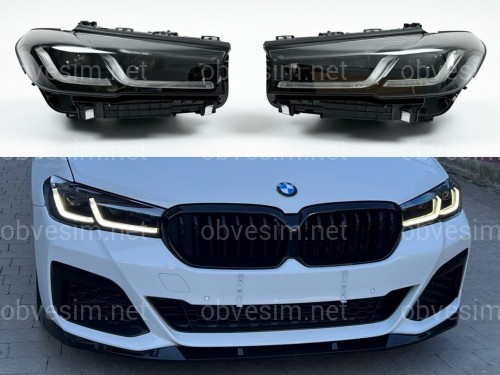Фари Shadow Line LED LCI 2020+ рестайлінг для BMW G30/G31 2016-2020 2шт. із заміною бампера на 20+