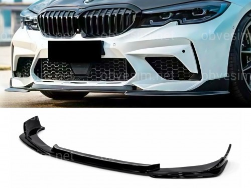 Спідниця переднього бампера M3 CS для BMW 3 series G20 G21 2018-2022 ABS пластик, чорний глянець