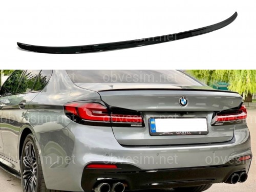 Спойлер лип M5 стиль BMW 5 series G30 2017- ABS пластик, чорний глянець