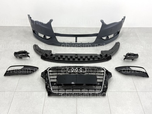 Бампер передній у зборі S-Line BLACK для Audi A3 ХЕТЧБЕК 2014-2017
