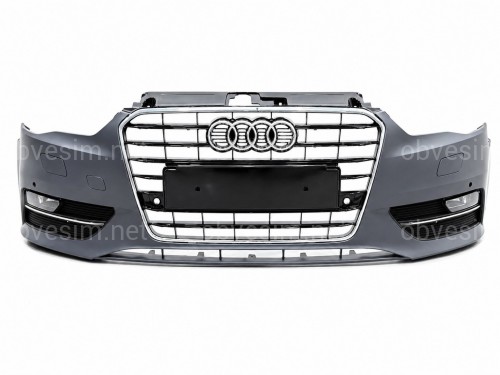 Бампер передній у зборі S-Line BLACK для Audi A3 ХЕТЧБЕК 2014-2017