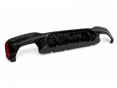 Дифузор накладка заднього бампера M5 Competition F90 для BMW 5 series G30 2017-2023 ДО БАМПЕРА М ПАКЕТ, чорний глянець