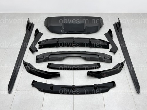 Комплект обвісу M-Performance (юбка, дифузор, леза, козирок) для BMW X5 F15 2014-2018, колір чорний глянець