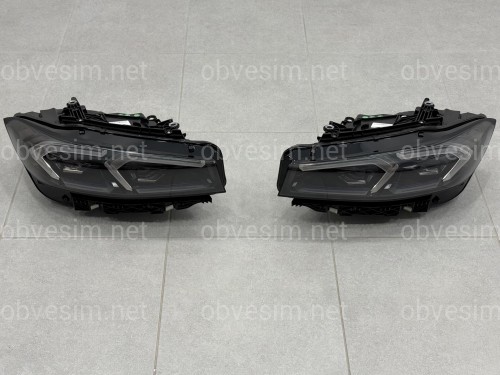 Фари LCI 2022+ рестайлінг Shadow Line для BMW G20/G21 2019-2022 2шт. із заміною бампера на 22+ / 2 РЕЖИМУ ДХО БІЛІ / ЖОВТІ