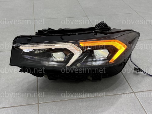 Фари LCI 2022+ рестайлінг Shadow Line для BMW G20/G21 2019-2022 2шт. із заміною бампера на 22+ / 2 РЕЖИМУ ДХО БІЛІ / ЖОВТІ
