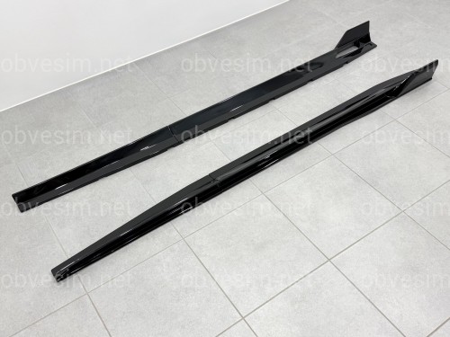 Леза під пороги Paradigm довгі BMW X5 G05 F95 2018 - 2шт. ABS чорний глянець