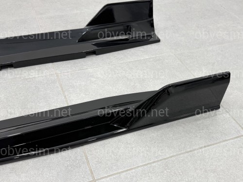 Леза під пороги Paradigm довгі BMW X5 G05 F95 2018 - 2шт. ABS чорний глянець
