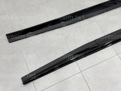 Леза під пороги Paradigm довгі BMW X5 G05 F95 2018 - 2шт. ABS чорний глянець