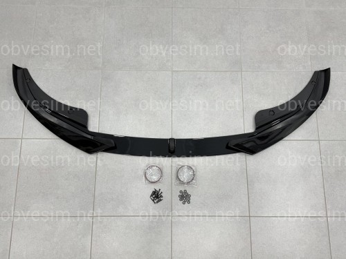 Юбка переднього бампера AC Schnitzer BMW 4 series G22 2020+ ABS пластик, чорний глянець