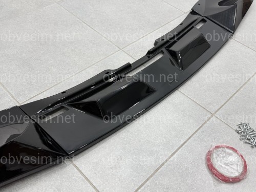 Юбка накладка переднього бампера BMW X5M G05 F95 2019-2022 ABS пластик, чорний глянець