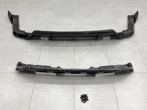 Дифузор накладка заднього бампера Paradigma M-Performance для BMW X5 F15 2013-2018, колір чорний глянець