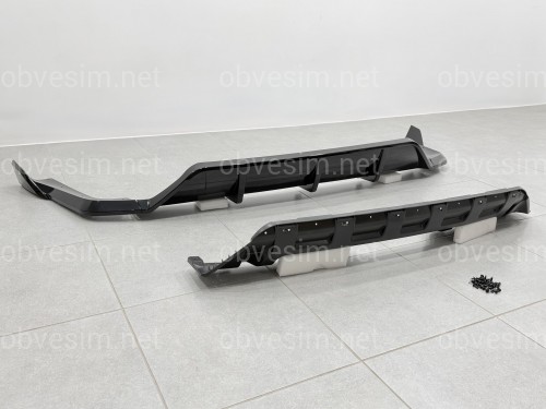 Дифузор накладка заднього бампера Paradigma M-Performance для BMW X5 F15 2013-2018, колір чорний глянець