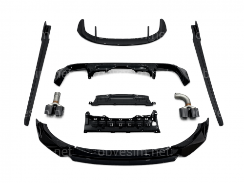 Комплект обвісу M-Performance (юбка, дифузор, леза, спойлер, труби) для BMW X3 G01 2018-2021, колір чорний глянець