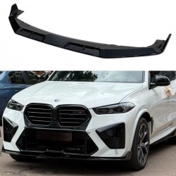 Спідниця накладка переднього бампера BMW X5M G05 F95 2023+ ABS пластик, чорний глянець