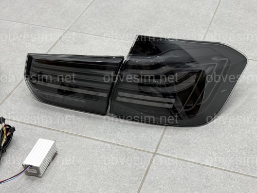 Задні LED ліхтарі стиль CSL для BMW 3 series F30 2012-2018 димчасті, комплект 4шт.