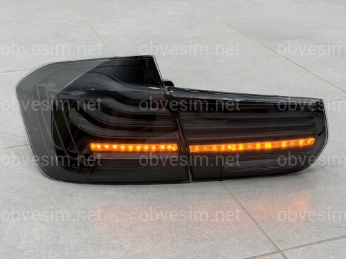 Задні LED ліхтарі стиль CSL для BMW 3 series F30 2012-2018 димчасті, комплект 4шт.
