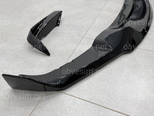 Юбка переднього бампера M-Performance MAD F30 F31 2012-2018, колір чорний глянець