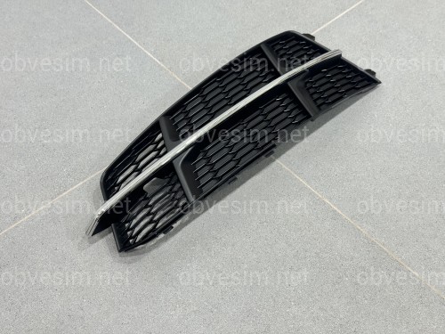 Решітка в бампер ЛІВА CHROME S Line - AUDI A6 С7 2015-2017 4G0807681AN / 4G0807647B