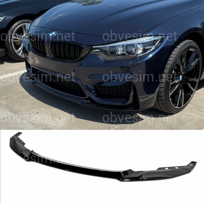 Юбка переднього бампера M4 CS для BMW 4 series F32 F33 F36 ABS пластик, чорний глянець